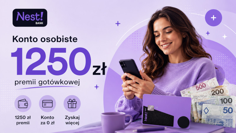 Nest Konto z premią aż do 1250 zł